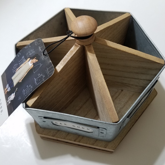 Rae Dunn Other - Rae Dunn Wood & Metal 6-Section Desk Organizer NWT